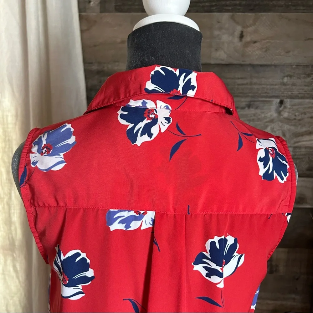 Banana Republic Red Floral Midi Dress - Picture 5 of 8